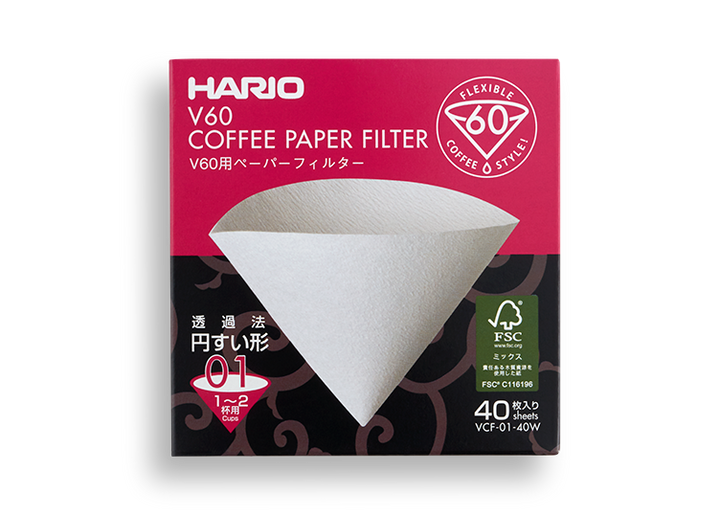 Hario V60 1 cup Filter Paper - 40pk