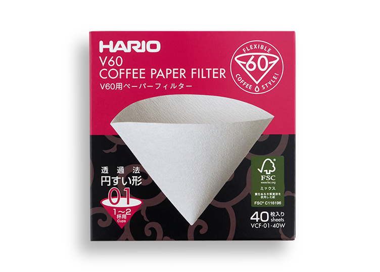 Hario V60 1 cup Filter Paper - 40pk