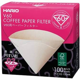 Hario V60 2 cup Filter Paper - 100pk